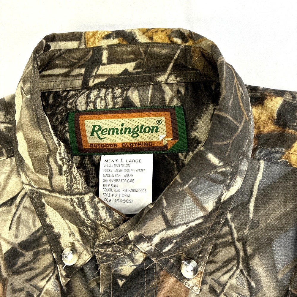 NWT Remington Rem-Lite Button Down Hunting Shirt RealTree Hardwoods Mens Large - Picture 2 of 9
